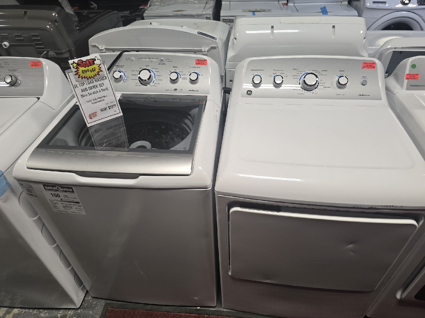 GE Adora Washer and Dryer Set (Scratch & Bent)