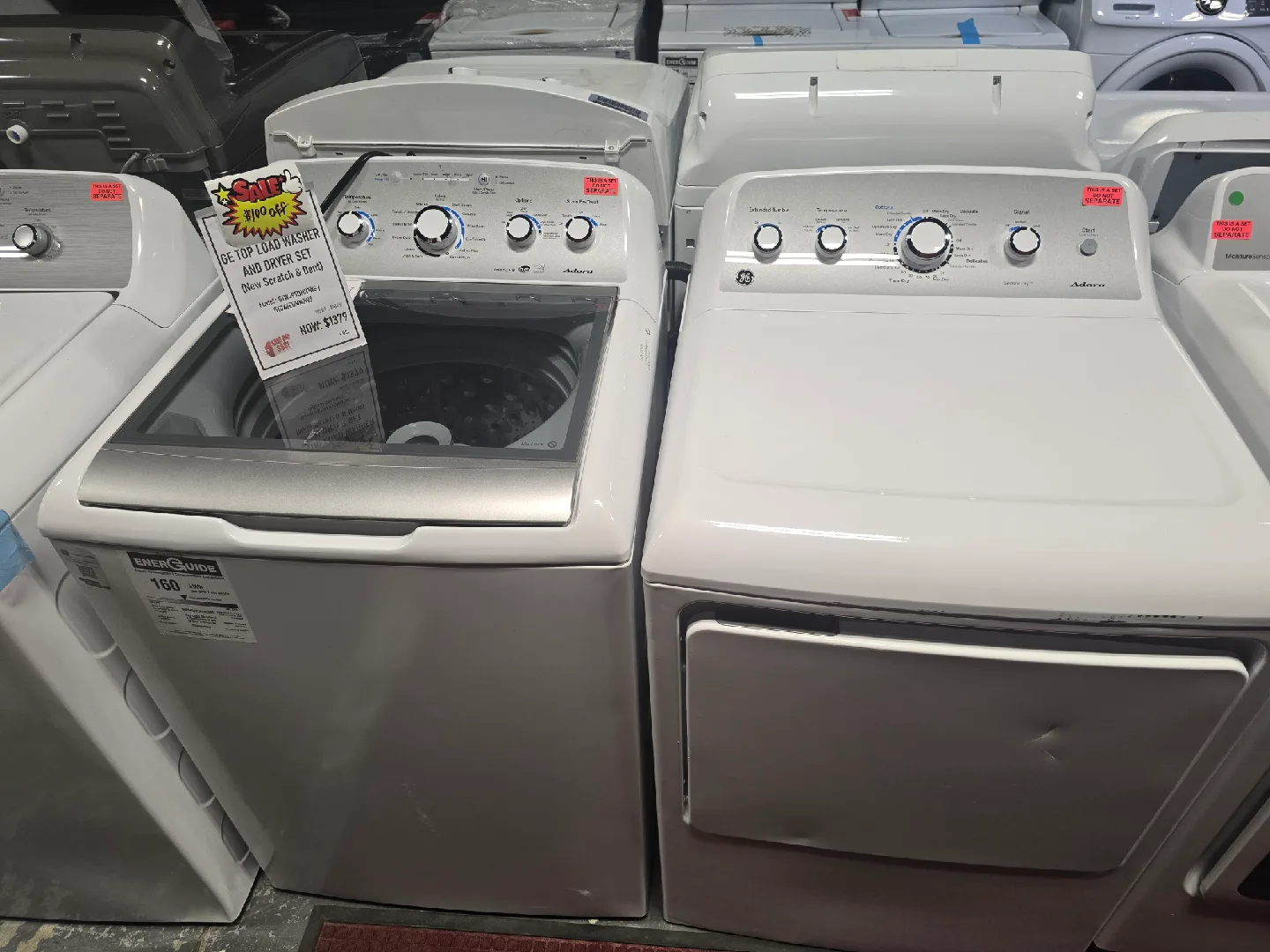 GE Adora Washer and Dryer Set (Scratch & Bent) thumbnail