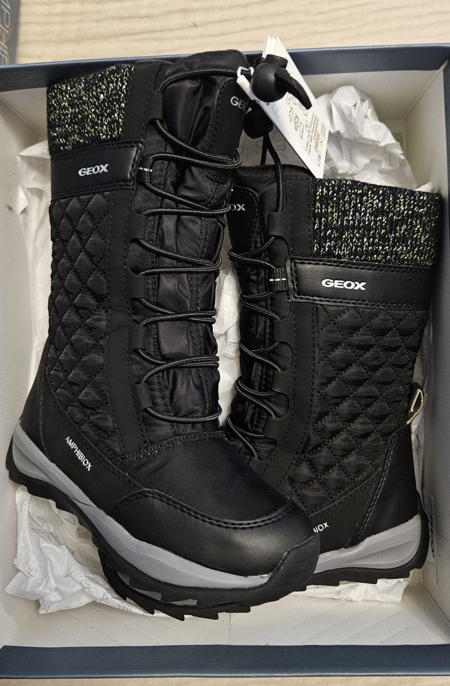 Geox J Orizont Black Winter Boots, Size 10.5 Girl - photo 2