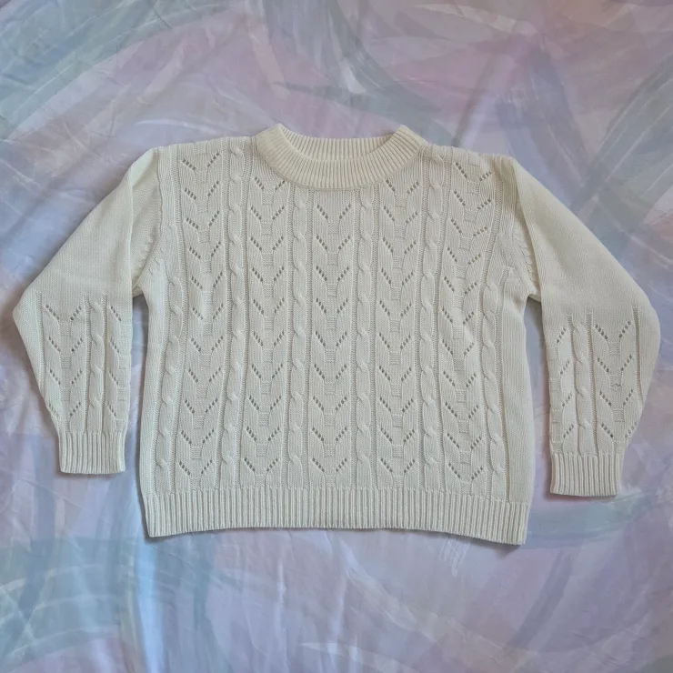 Cream Knit Wool Sweater thumbnail
