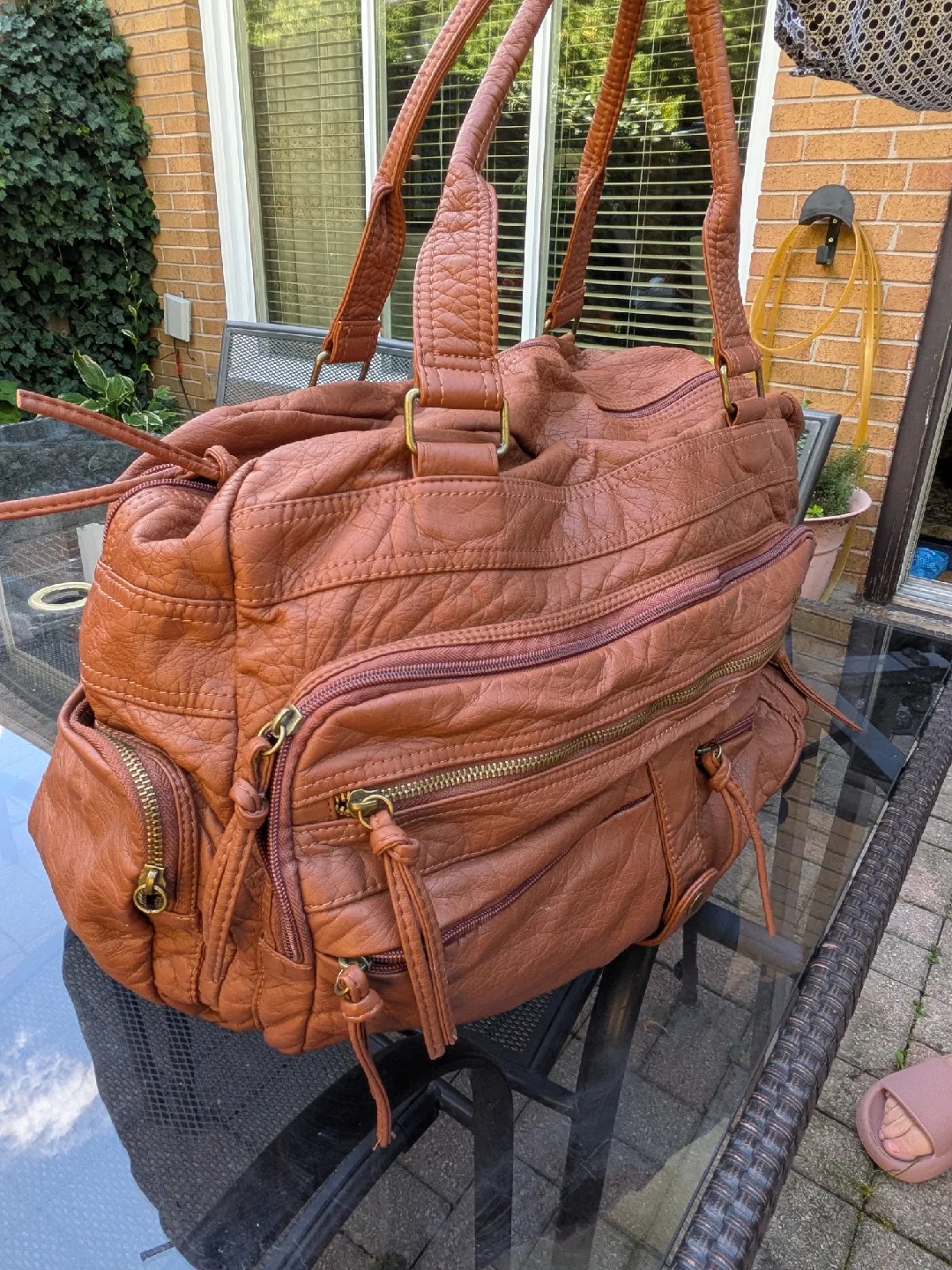 Chocolate brown carry on luggage/duffle bag thumbnail