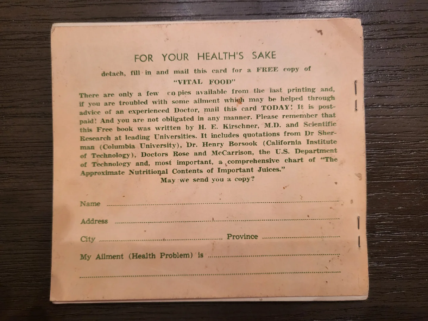 Vintage "Vital Food" Health Booklet image indicator(2)