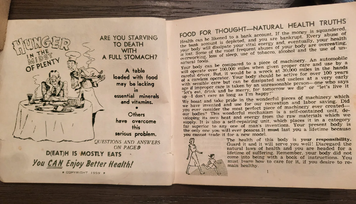 Vintage "Vital Food" Health Booklet image indicator(4)