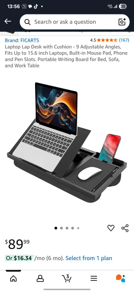 Laptop Lap Desk with Cushion thumbnail