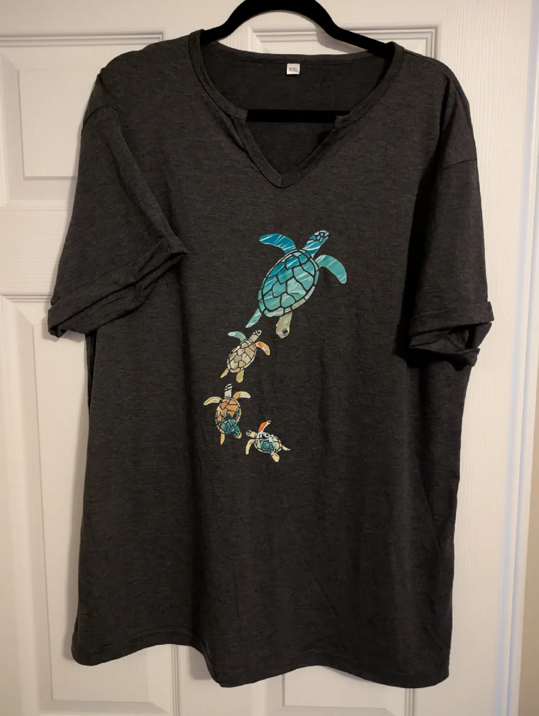 XXL Grey Turtle Print T-Shirt