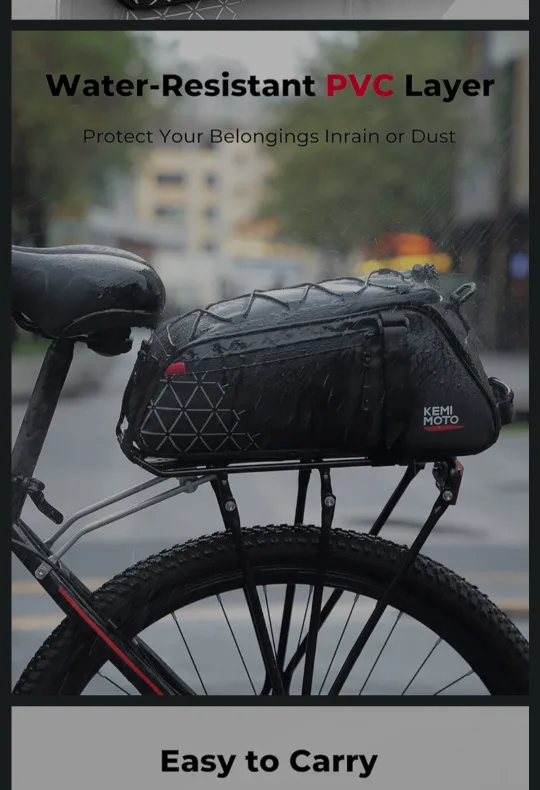 KEMIMOTO 8L Bike Rack Bag - Black image indicator(3)