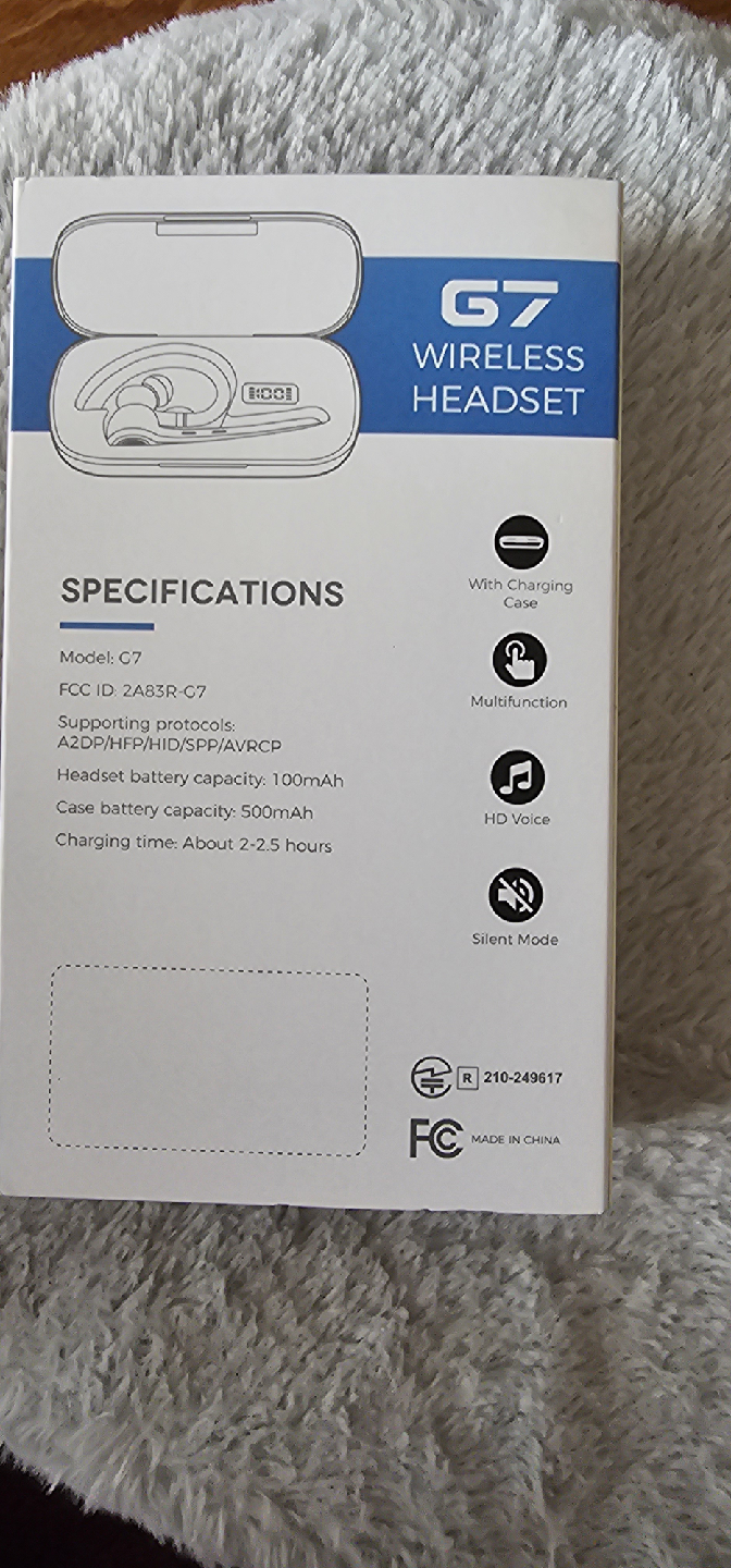 G7 Wireless Headset with Charging Case - photo 2
