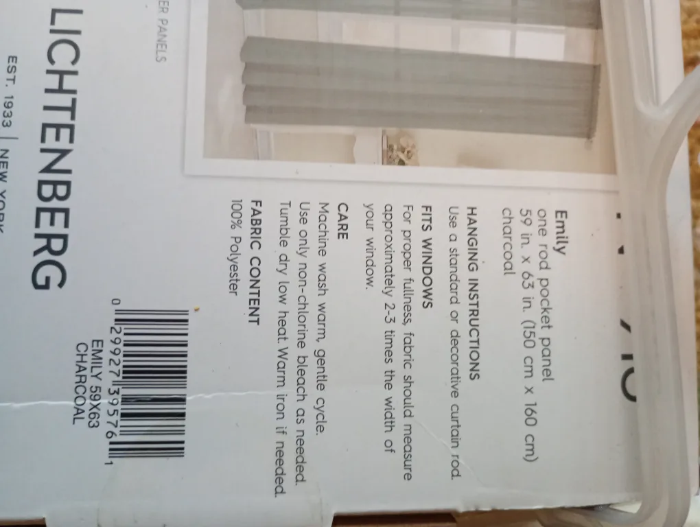 No. 918 Emily Charcoal Curtain Panel 63" image indicator(4)