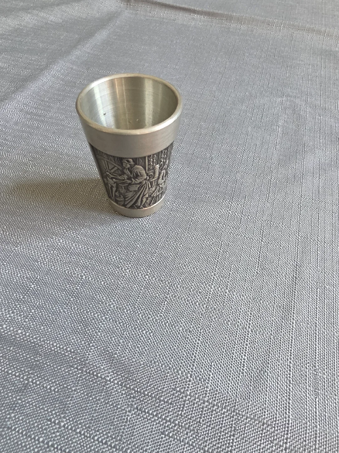 Pewter Shot Glass with Engraved Scene thumbnail