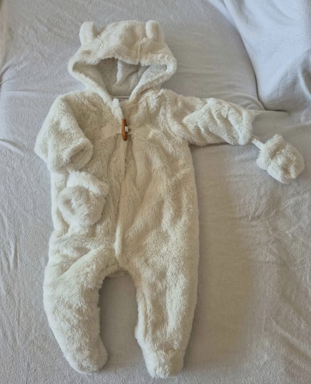 MINOTI Baby 3-6 Months White Snowsuit - New