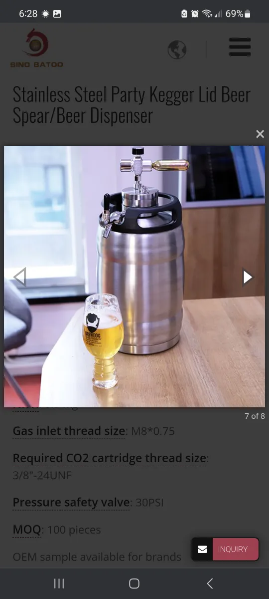 Stainless Steel Party Kegger Beer Dispenser 5L new image indicator(10)