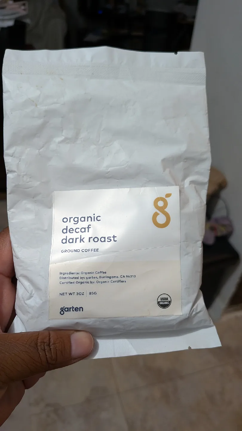 Garten Organic Decaf Dark Roast Ground Coffee thumbnail