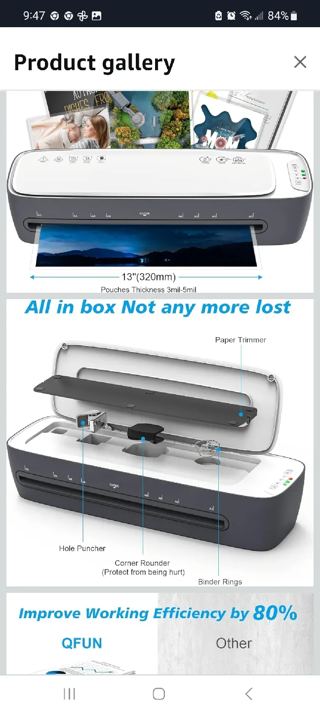 Qfun 13-Inch Laminator Machine - White brand new image indicator(3)