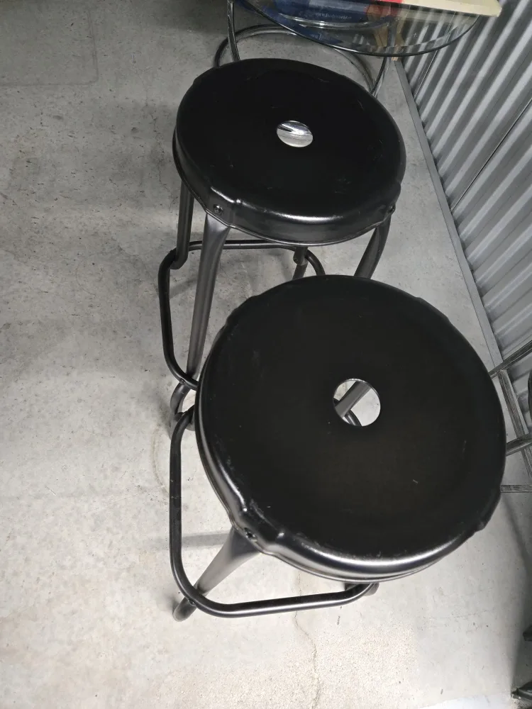 Set of 2 Black Metal Bar Stools thumbnail