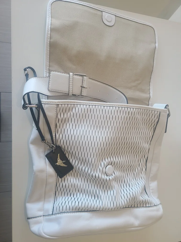 Leandro Borghi White Leather Messenger Bag image indicator(3)