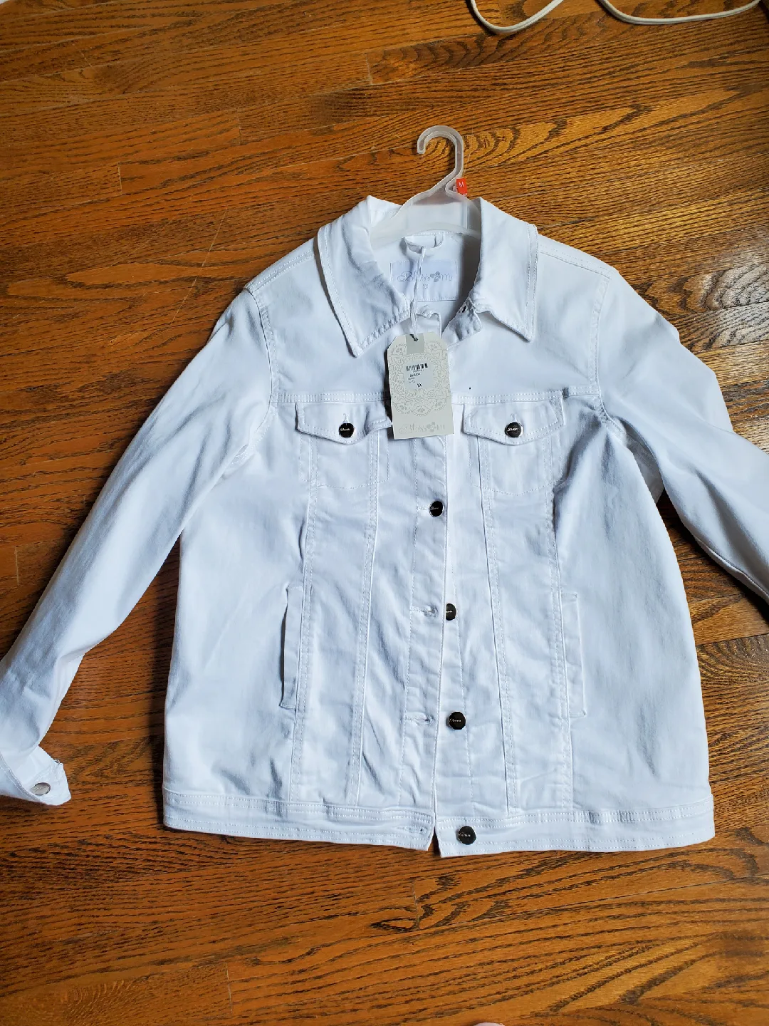 Brand new,White Denim Jacket - Size 1x thumbnail