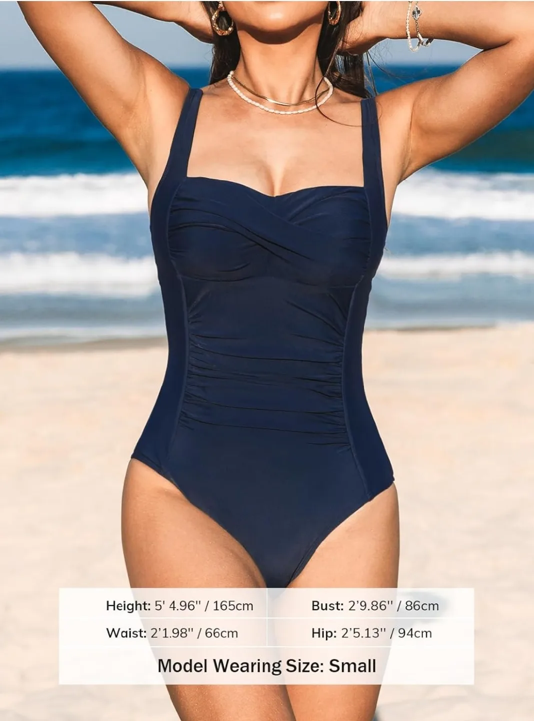 BNWT - Navy Blue One Piece Swimsuit - Size XS image indicator(7)