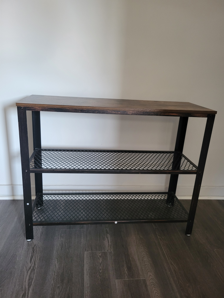 Console Table with Metal Mesh Shelves - photo 3