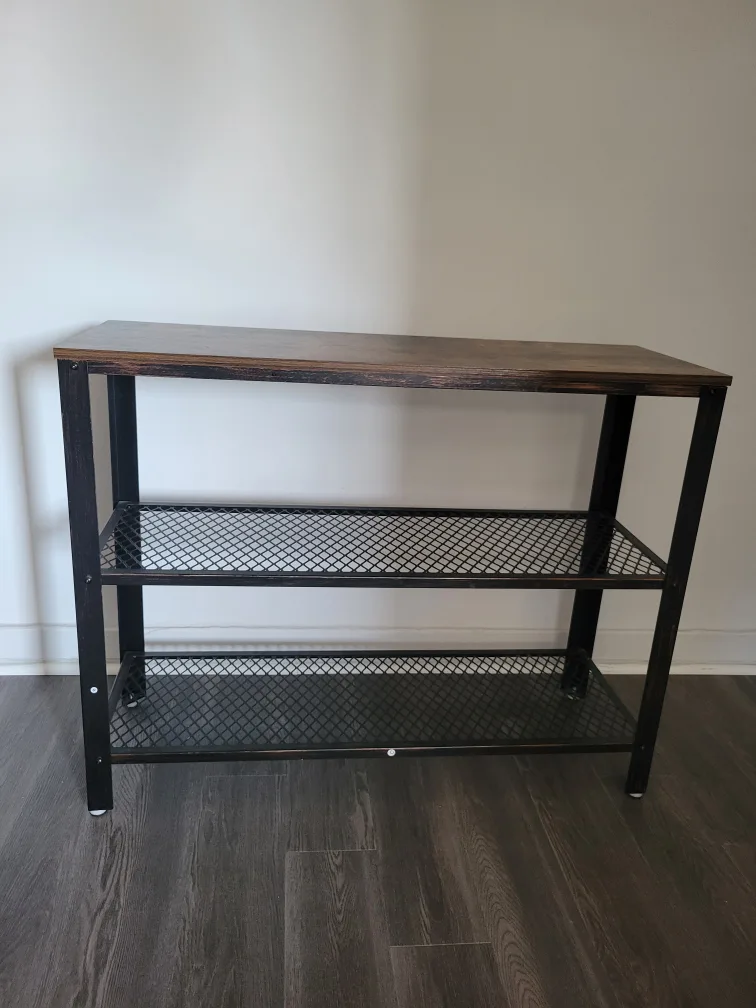 Console Table with Metal Mesh Shelves image indicator(3)