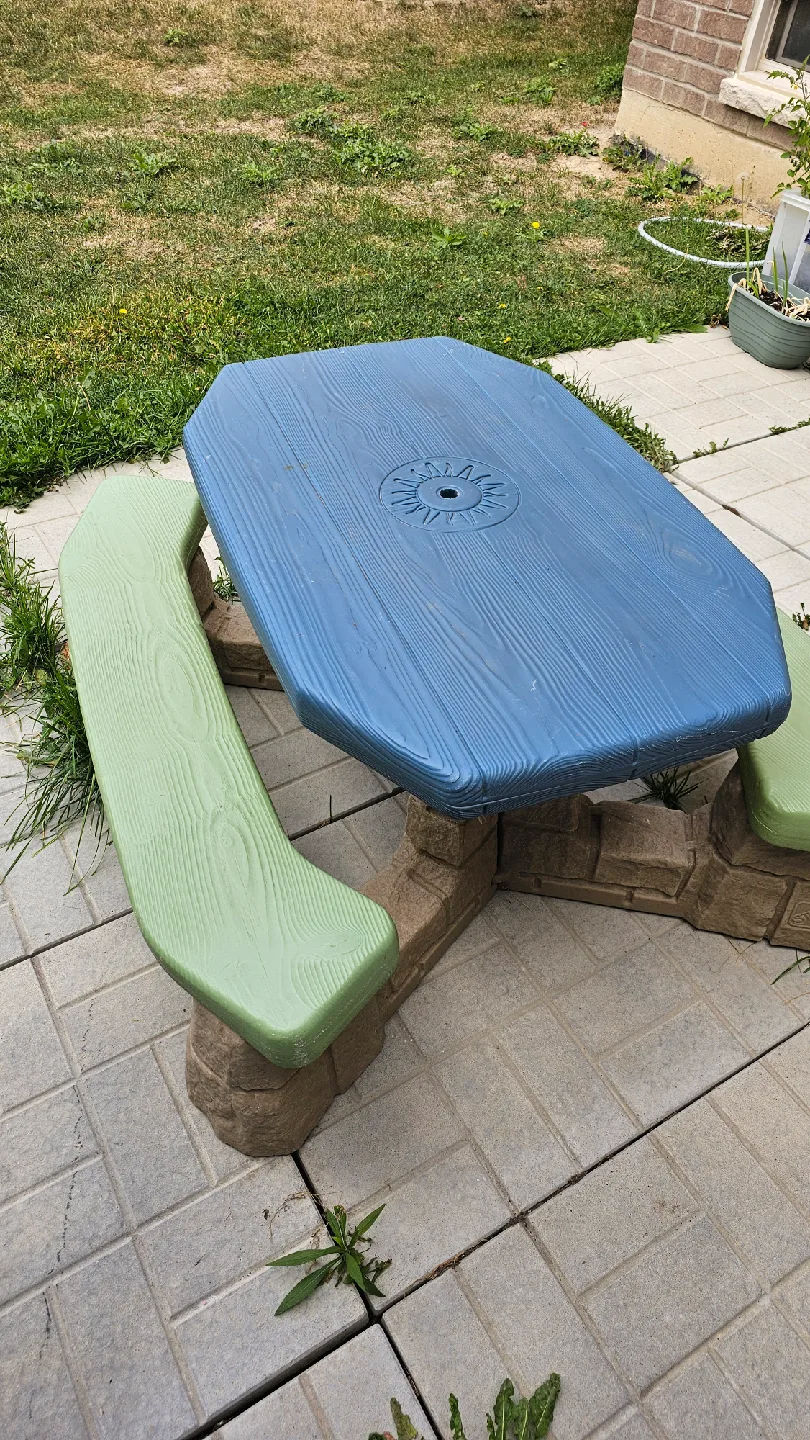 Little Tikes Blue & Green Kids Picnic Table image indicator(2)