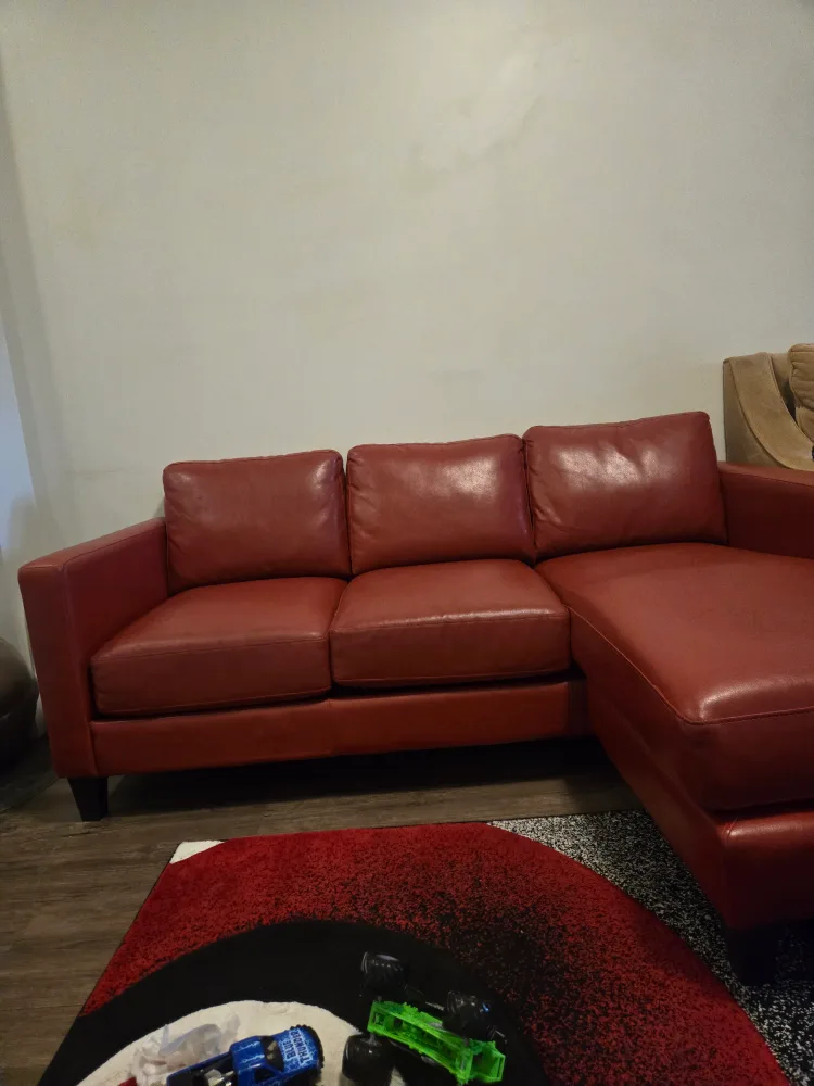Red Leather Sectional Sofa image indicator(2)