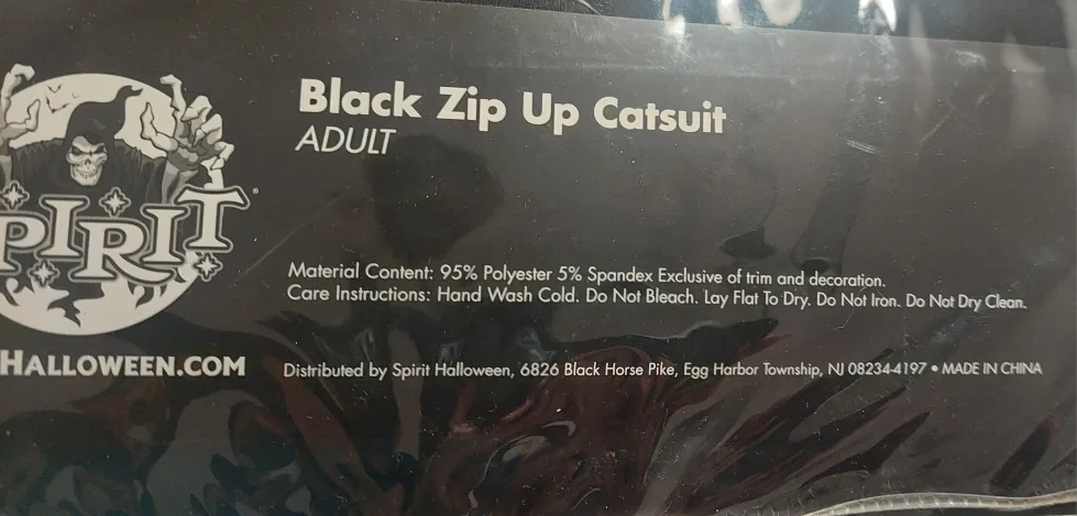 Black Zip-Up Catsuit - Adult Large size image indicator(10)