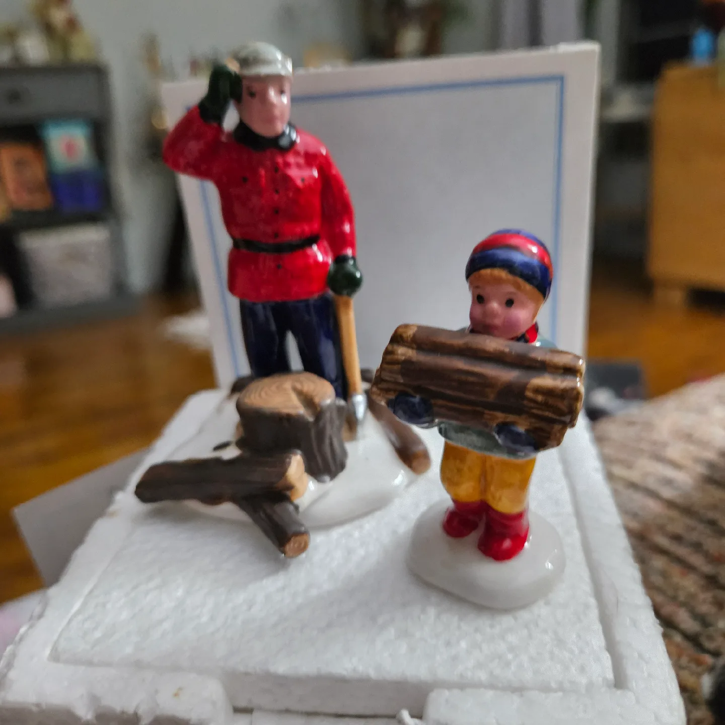 Snowman Willage Woodsman And Boy Dept.56 thumbnail