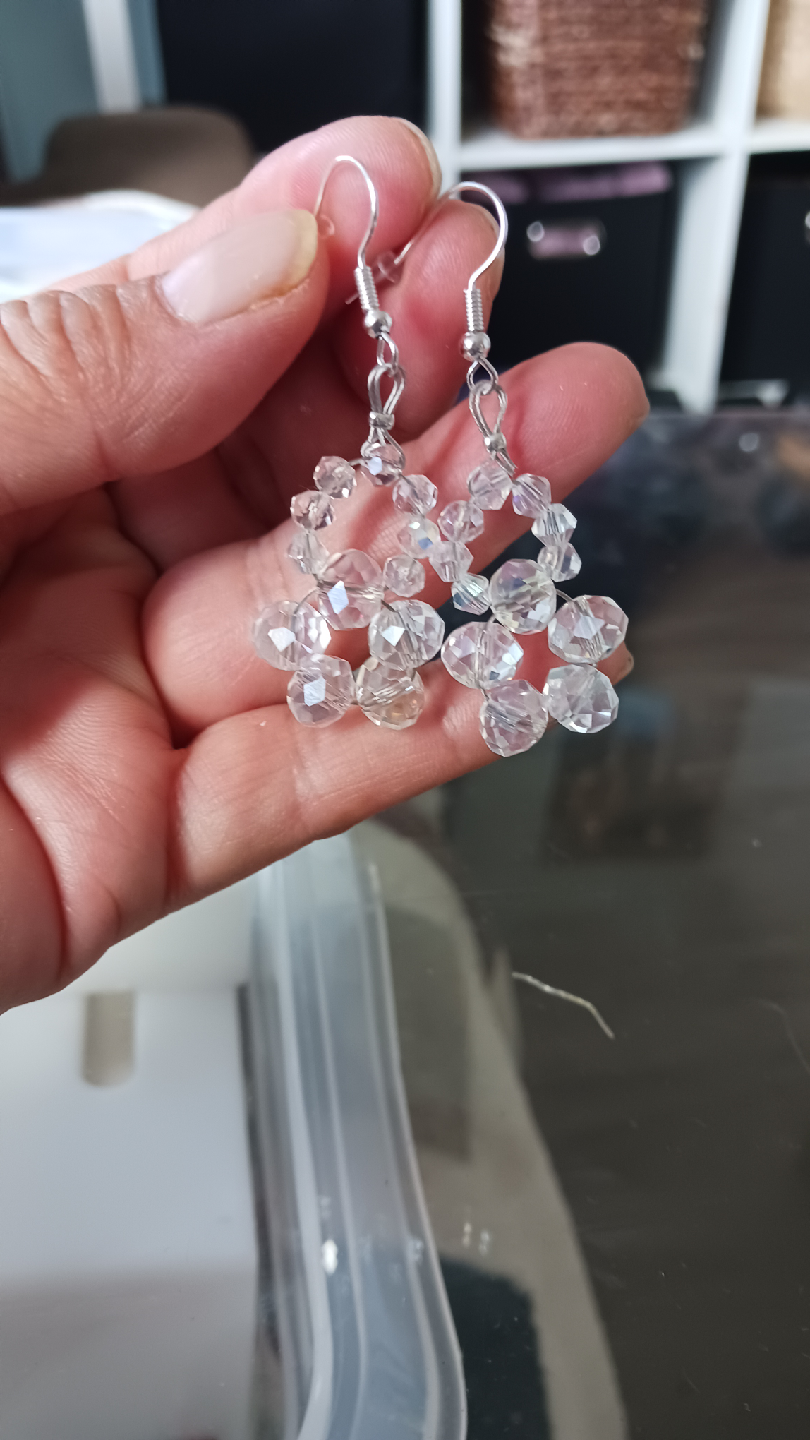 Crystal Beaded Dangle Earrings