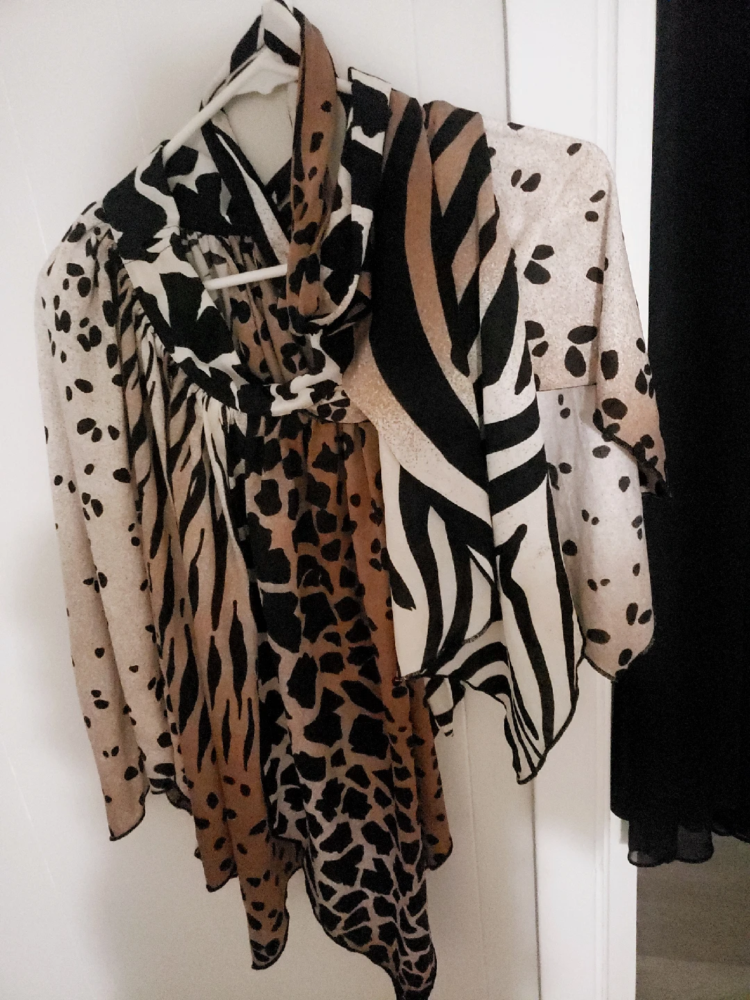 paneled wrap-around skirt