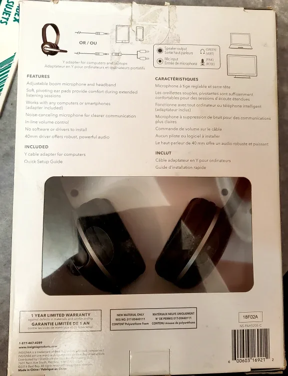 Insignia On Ear Stereo Headset - New in Box image indicator(2)