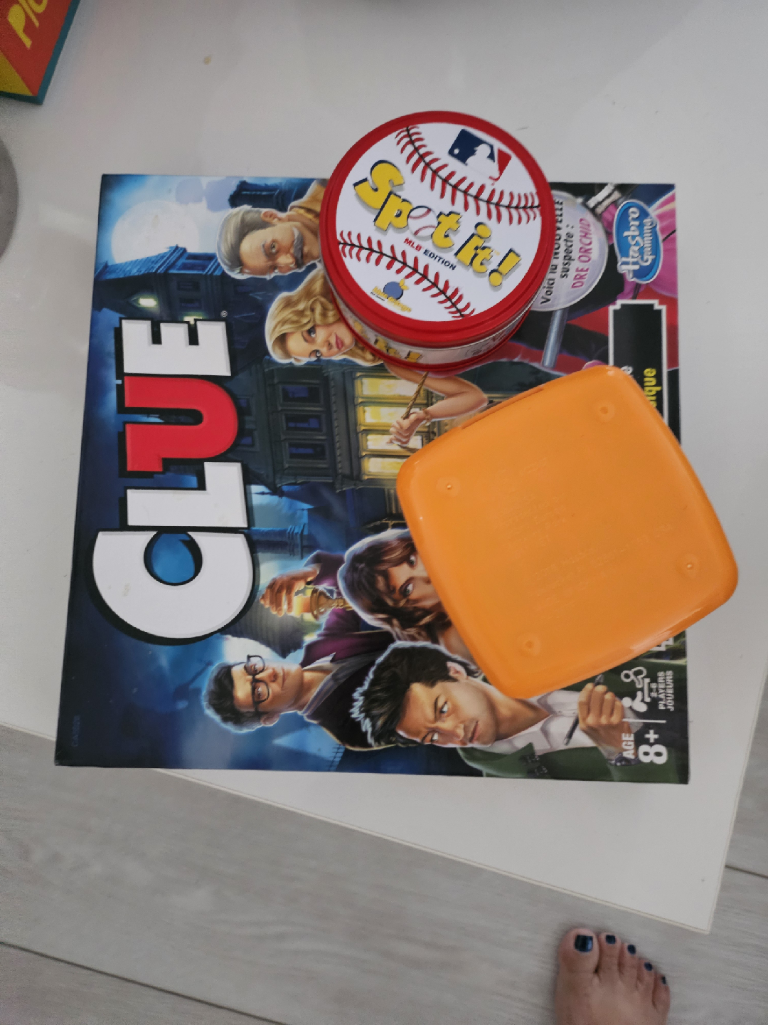 Clue Board Game, Spot It! MLB Edition, & Boggle Dice