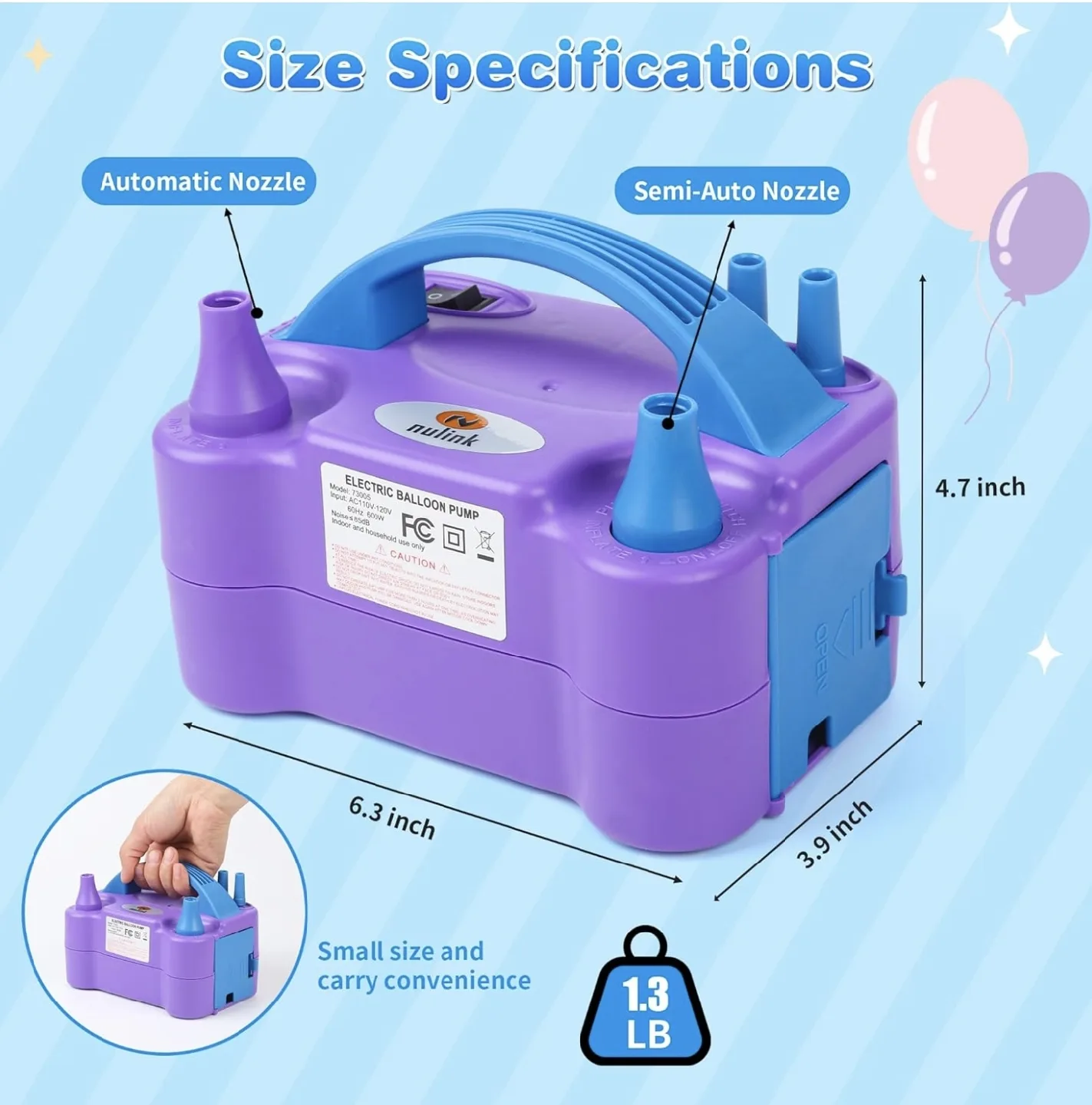 Nulink Electric Balloon Pump - Purple image indicator(3)