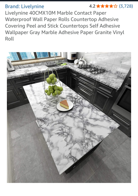 Livelynine Marble Contact Paper 40CMX10M - photo 2