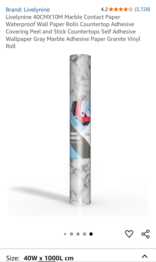 Livelynine Marble Contact Paper 40CMX10M - photo 4