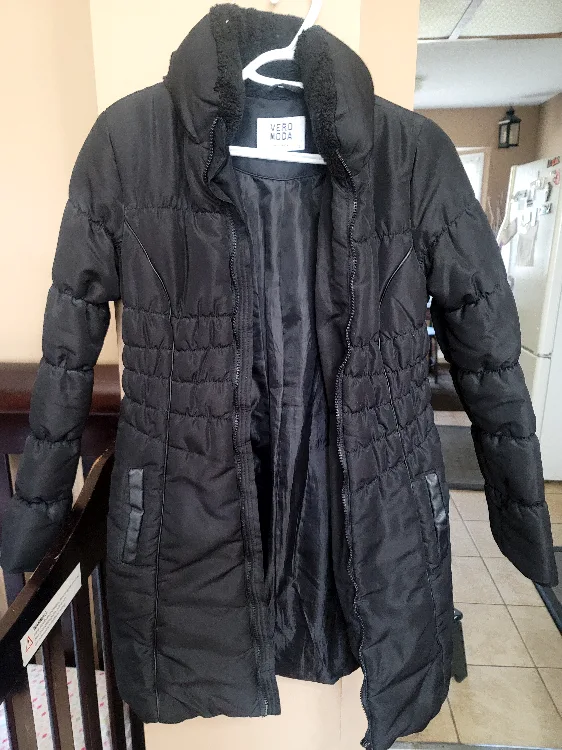 Vero Moda Black Puffer Coat - Size Small thumbnail
