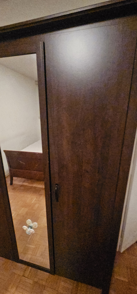 IKEA Dark Brown Wardrobe with Mirror - photo 3