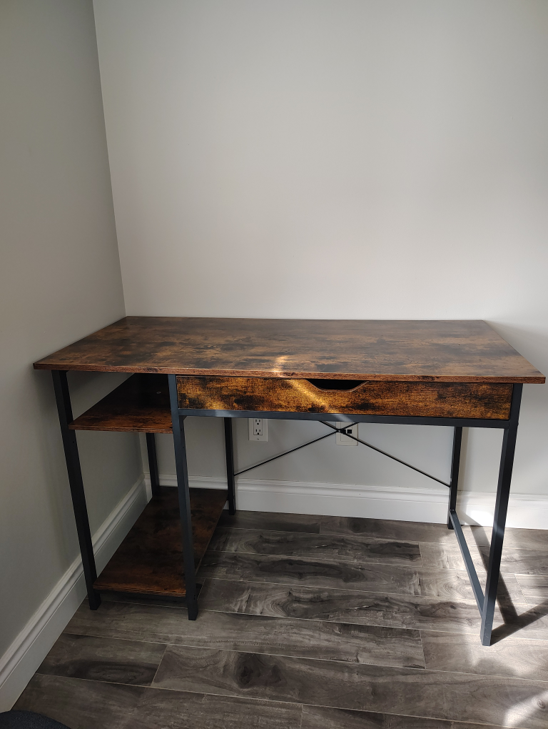 Rustic Brown Computer Desk with Drawer