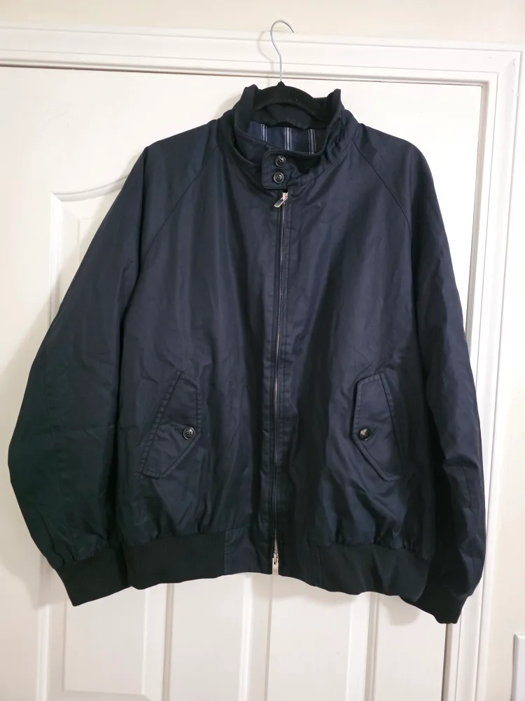 Vintage Grenfell Men's Dark Navy Harrington Jacket(Size XL)