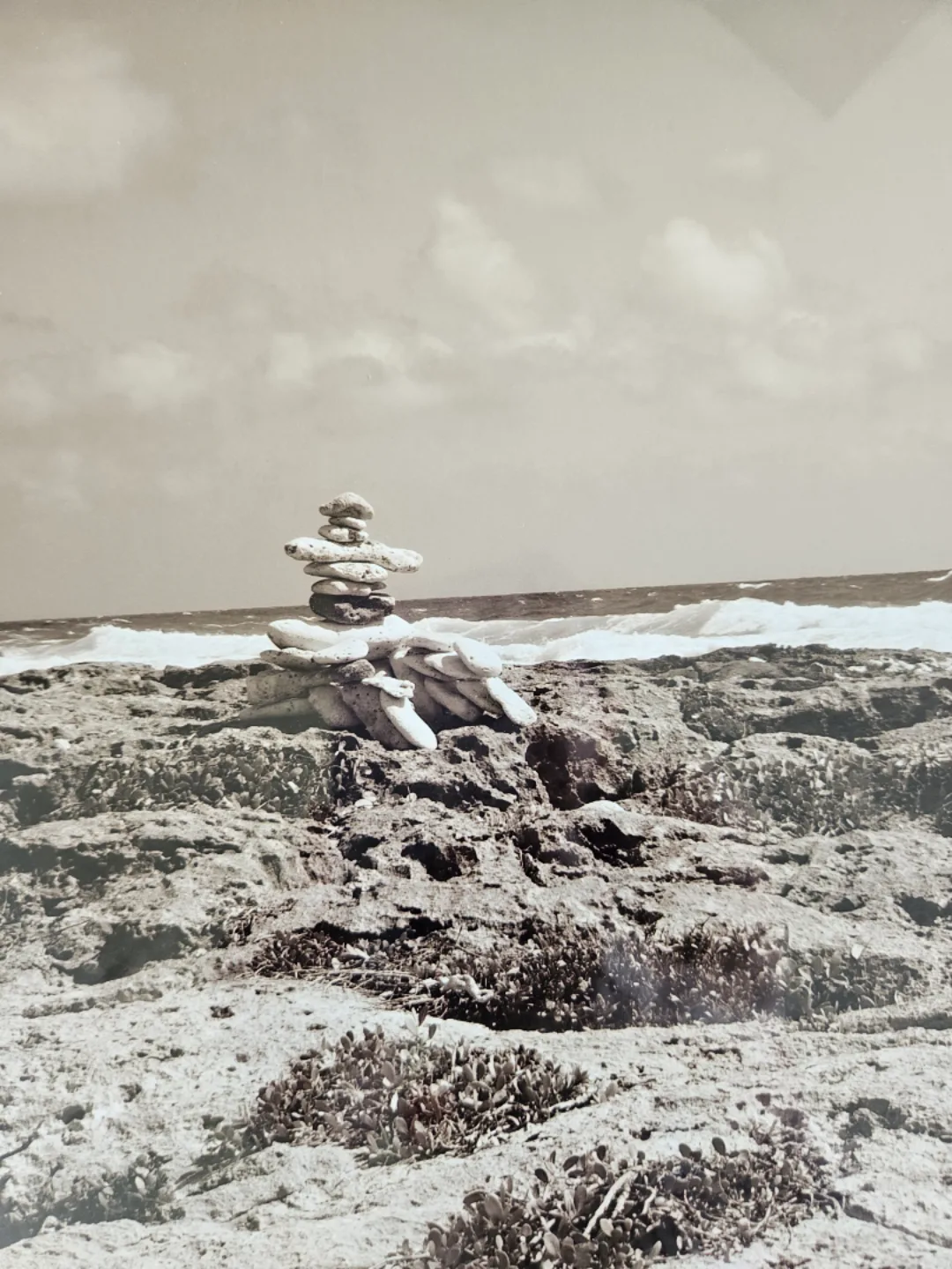 Framed Photography Art Inukshuk Beach with Frame image indicator(2)