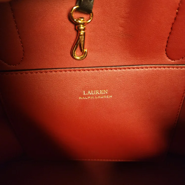 Lauren Ralph Lauren Black Leather Tote Bag image indicator(3)