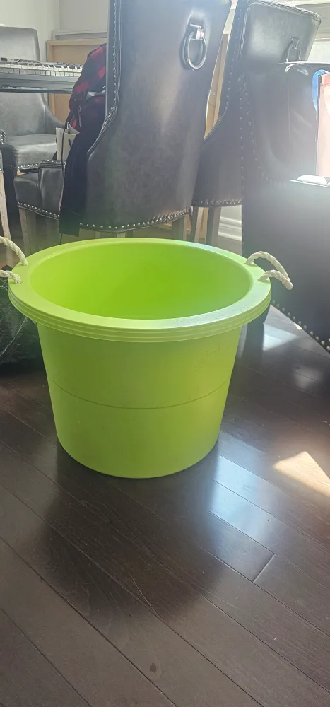 Large Green Plastic Tub with Handles thumbnail