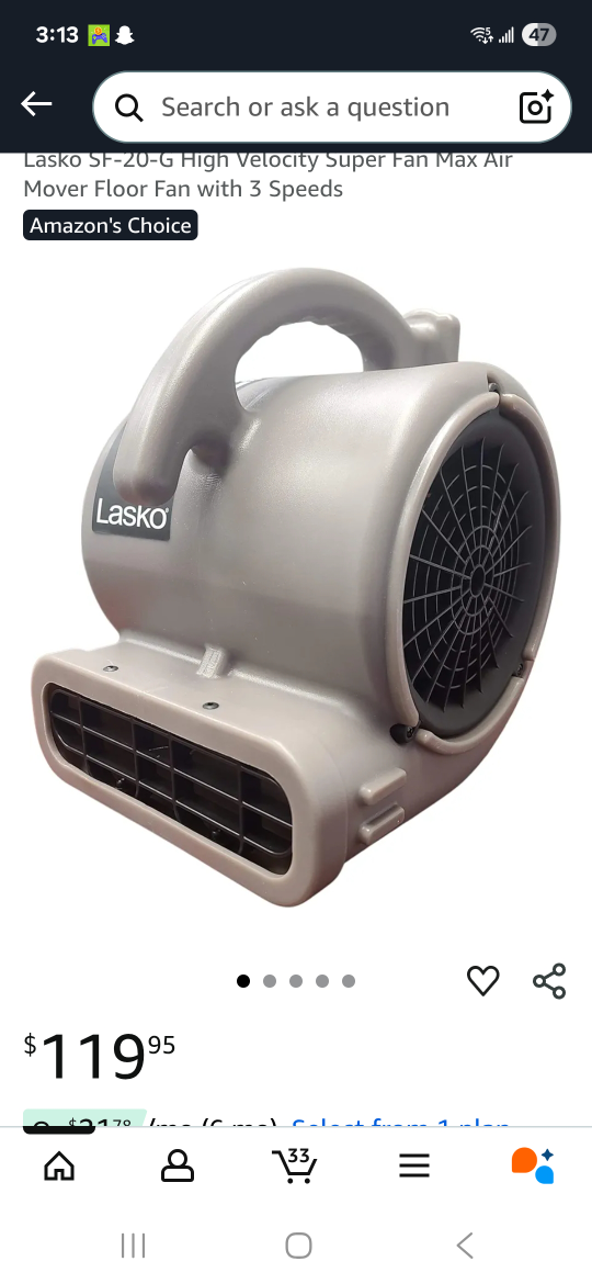Lasko High Velocity Super Fan Max Air Mover Floor Fan - photo 2