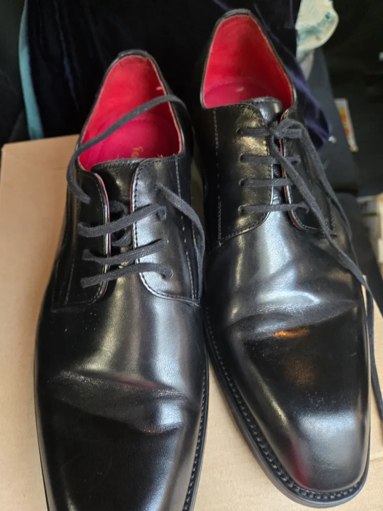 Francesco Rossi Black Leather Dress Shoes - Size 7 thumbnail