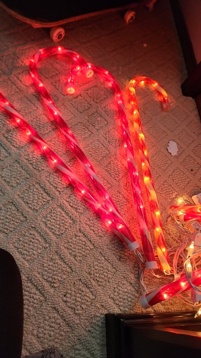Candycane Christmas light decorations - photo 3