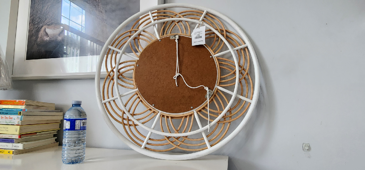 Rattan Mirror (Homesense) - White & Natural - photo 2