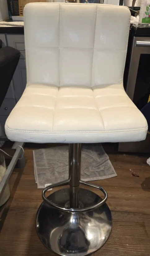 Adjustable Height White Bar Stool thumbnail