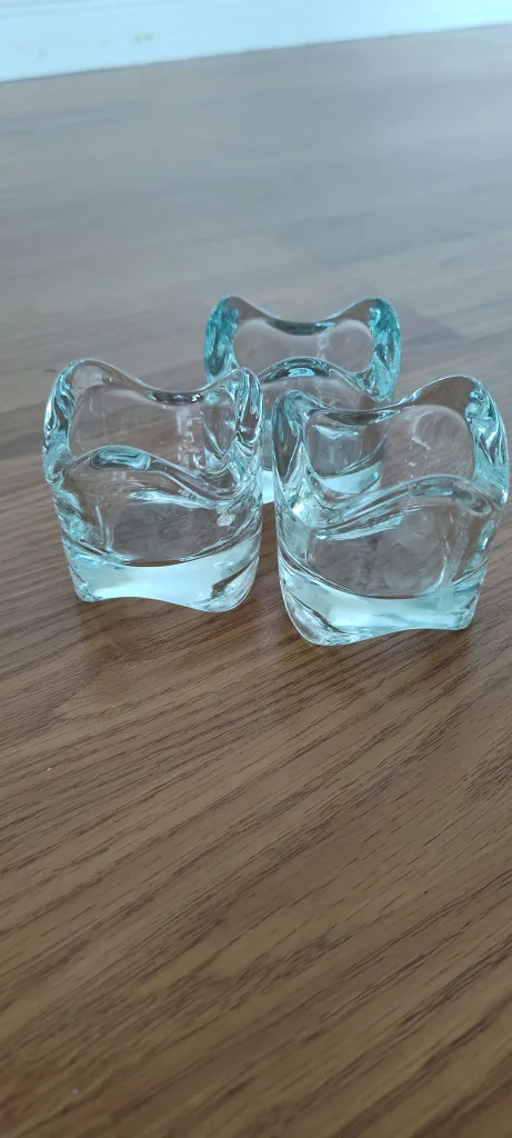 Set of 3 Clear Glass Candle Holders image indicator(4)