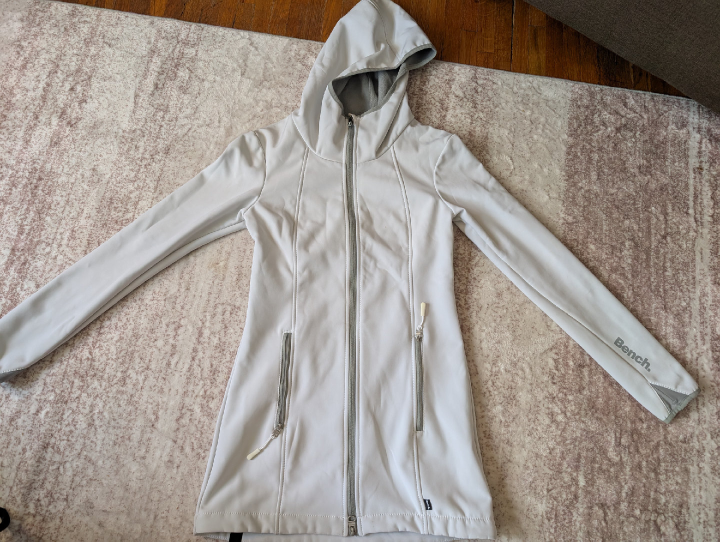 Bench. White Hooded Softshell Jacket