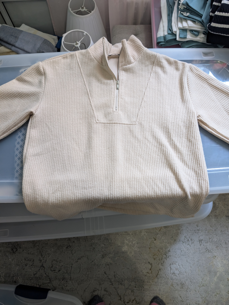 Beige Half-Zip Pullover
