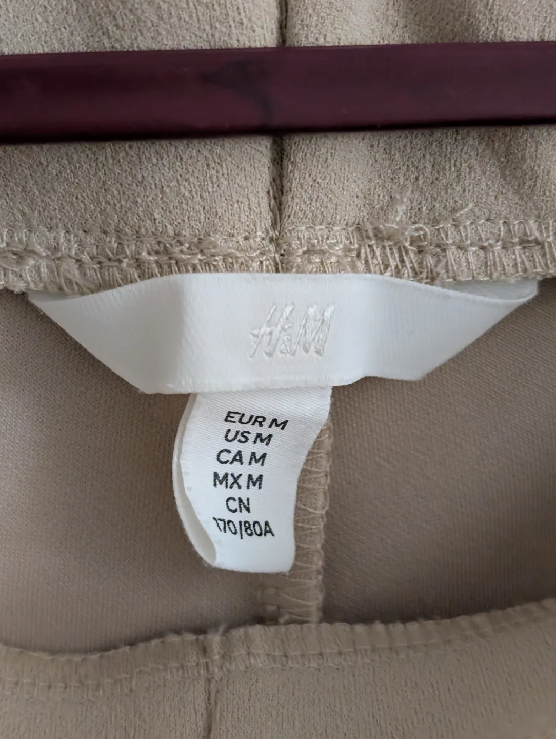 H&M Womens Nude High Waisted Beige Pants Office Pants image indicator(2)